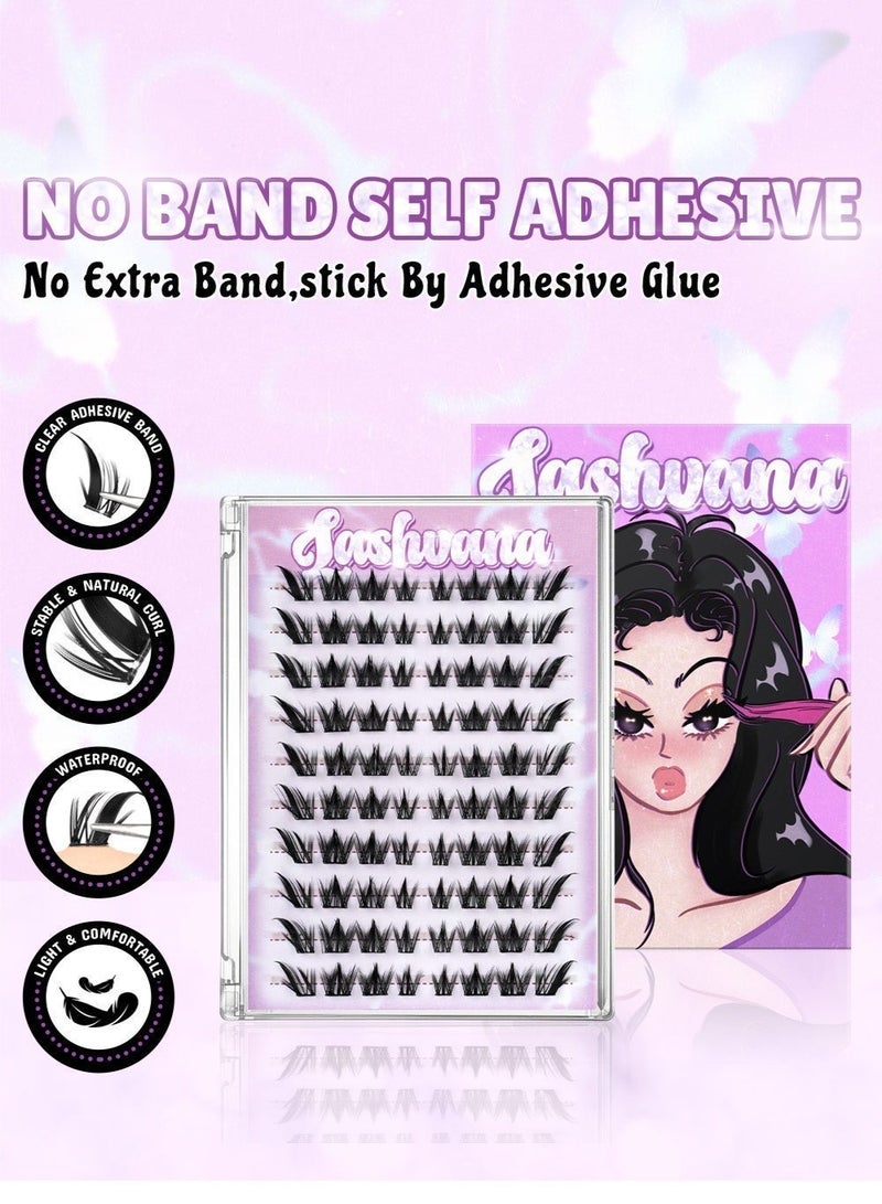 lashvana 80Pcs Self Adhesive False Eyelashes Clusters Kit,10 rows European-style false eyelashes Lashes Kit with Tweezers for Beginners, Press On Glueless Individual Lashes DIY Eyelashes. - Image 3